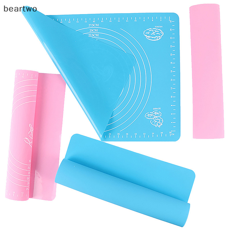 < Beartwo > Thảm Silicon Nhào Bột Thảm Bánh Quy Tấm Nướng Bánh Dụng Cụ Chống Cán Lớn Bột Miếng Lót Dụng Cụ Tấm Phụ Kiện Đẹp