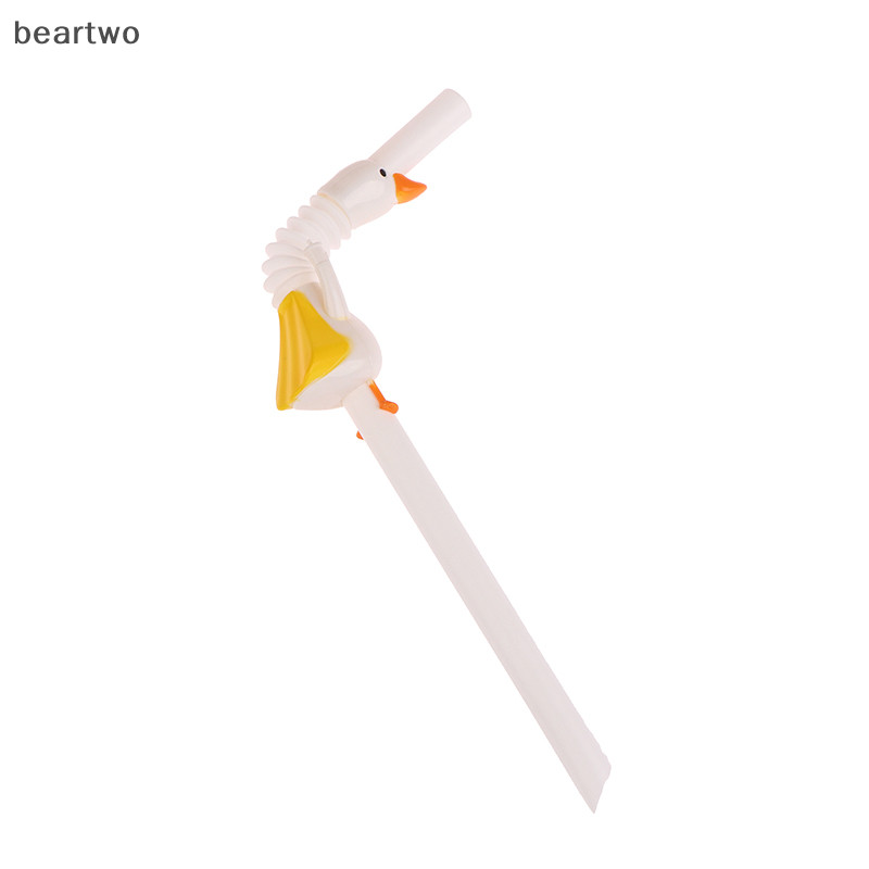 < Beartwo > 1 Ống hút ngỗng dài động vật thời trang có bàn chải Ống hút đường kính lớn có thể tái sử dụng Đẹp