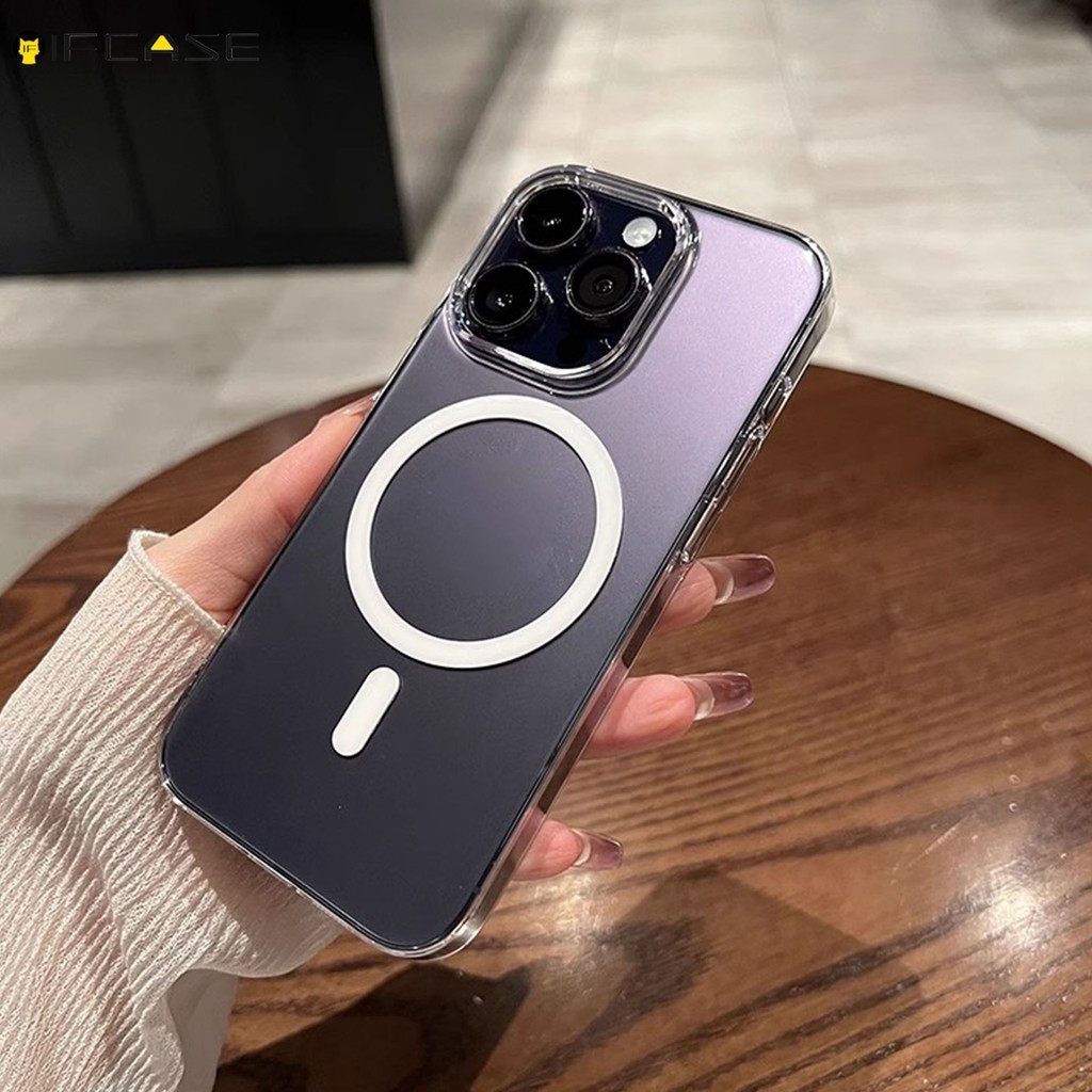 Ốp Từ Tính Cho Xiaomi 14 13 13T 12 12S 12T Mi 11 11T Pro Lite Ultra 12X Ốp Điện Thoại Mạ Hấp Dẫn Từ Tính Đơn Giản Trong Suốt Vỏ Silicon Mềm Trong Suốt