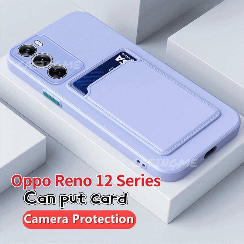 Oppo Reno12 12Pro 5G 2024 Vỏ Thẻ Kẹo Cho Oppo Reno 12 Reno12 OppoReno12 Pro 12Pro 5G 4G 2024 Camera Bảo Vệ Khe Cắm Ví Silicon Mềm Ốp lưng
