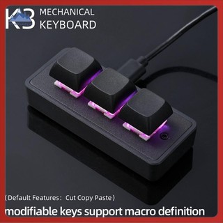 [Cornellsidney.vn] Bàn phím cơ mini 3 phím APAYADO, lập trình macro copy/paste/cut, USB, dùng cho văn phòng/game