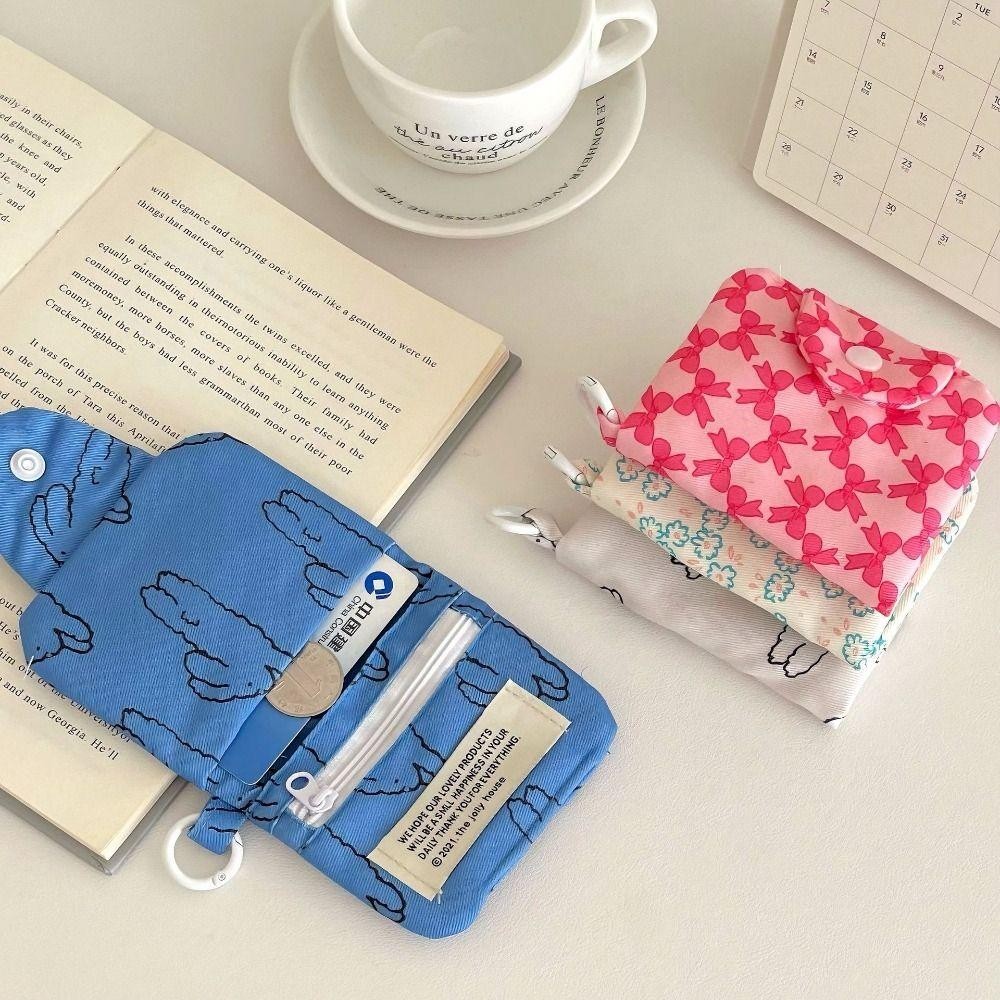 [Vận chuyển nhanh] Ví đựng tiền xu sinh viên NATURALHM, Hộp đựng thẻ ví dễ thương Hàn Quốc, Túi đựng thẻ nhiều lớp di động bằng vải Canvas Túi lưu trữ nhỏ