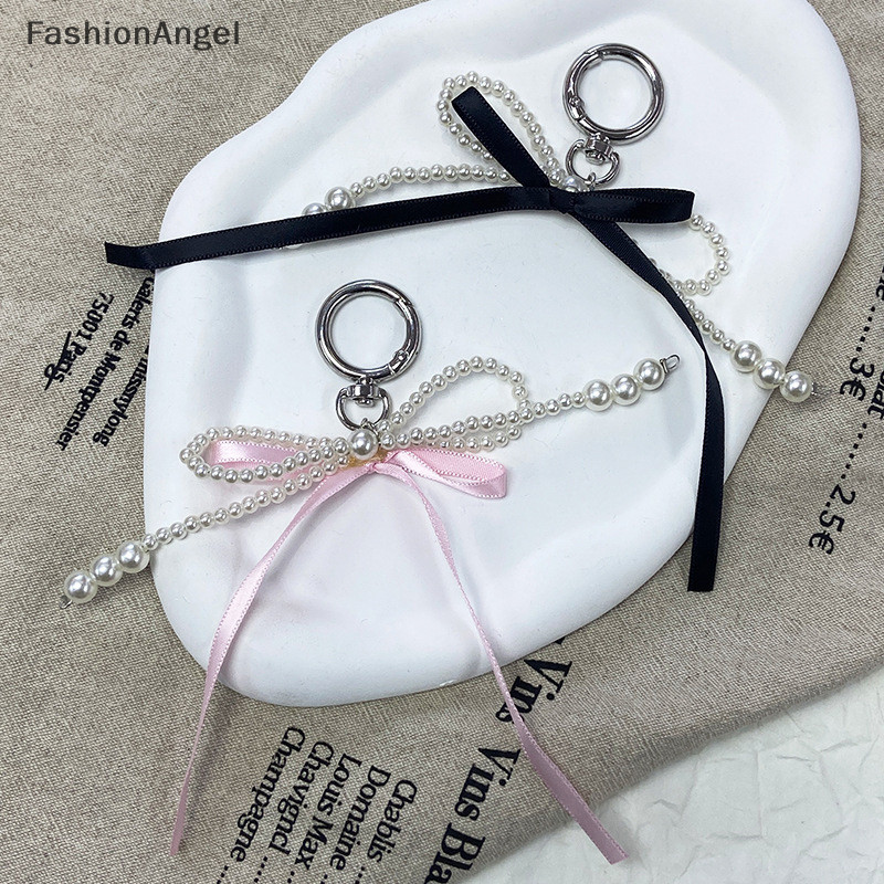 Fashionangel Hàn Quốc Nơ Ngọt Móc Khóa Ngọc Trai Ruy Băng Nơ Móc Khóa Y2K Thẩm Mỹ Chìa Khóa Cho Bé Gái Túi Mặt Dây Chuyền Phụ Kiện Quà Tặng TH