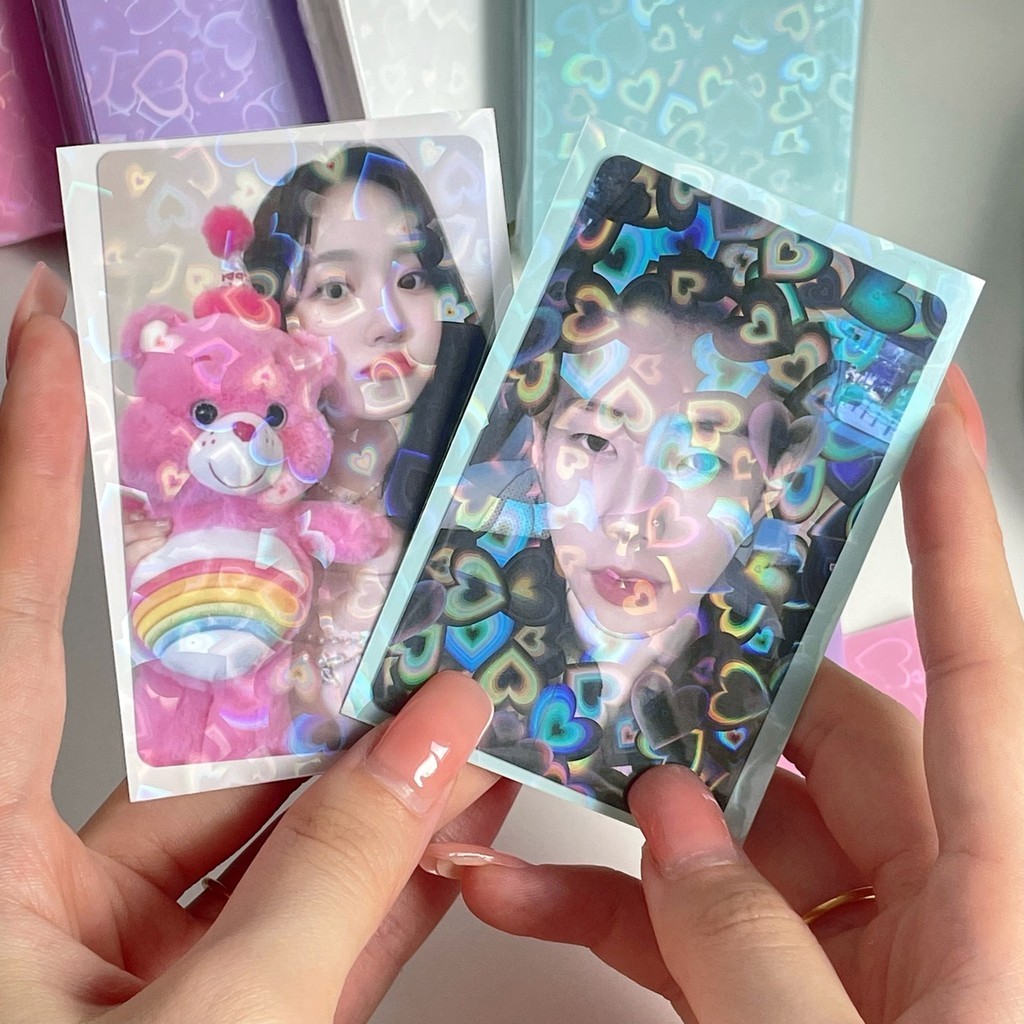 Linxx 50 Chiếc Nhiều Màu Sắc Mờ Thần Tượng Ảnh Tay Kpop LOMO Thẻ Lưu Trữ Album Trong Suốt Thẻ Ba Chiều Bao Gồm 61 * 91mm