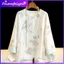 Phong cách Trung Quốc mới Retro Jacquard Nút Vòng cổ tròn thanh lịch Áo dài tay nữ ngọt ngào