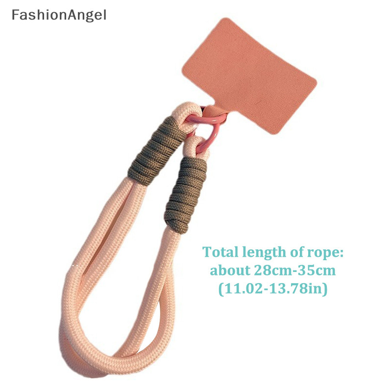 FashionAngel INS Phong Cách Bím Tóc Điện Thoại Di Động Dây Thời Trang Màu Trơn Chống Mất Cổ Tay Ngắn Dây Đeo Mặt Dây Đeo Dây W / Miếng Đệm TH