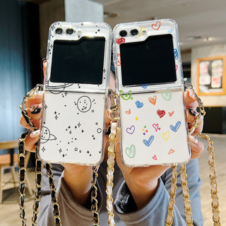 Ốp Lưng TPU Mềm Ngôi Sao Cho Samsung Galaxy Z Flip 6 Flip 5 Flip 4 Flip 3 5G Flip6 Flip5 Flip4 Flip3 Dây Đeo Ngang Chống Sốc Trong Suốt Vỏ Điện Thoại
