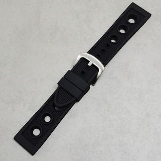 Dây đeo đồng hồ silicon chống nước Dây đeo đồng hồ cao su 22mm Dây đeo đồng hồ thể thao Diver Vòng đeo tay nam nữ Dây đeo cổ tay có khóa màu đen bằng thép không gỉ