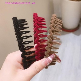 {Fh Fashion} Vòng buộc tóc chống trượt hình sóng thời trang phù hợp với dây buộc tóc nhung dành cho nữ Phụ kiện tóc bé gái Mũ nón.