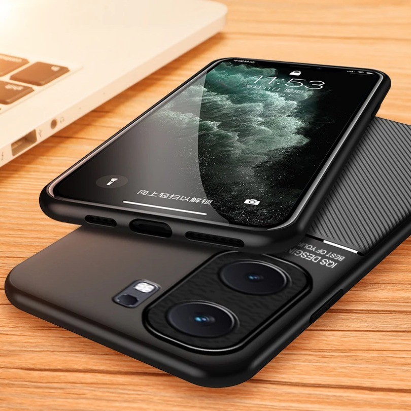 Ốp Da Cho vivo iQOO Neo9 Pro Ô Tô Từ Tính Giá Đỡ Tản Nhiệt Silicon Bảo Vệ Vỏ Điện Thoại iQOONeo9Pro V2338A Coque
