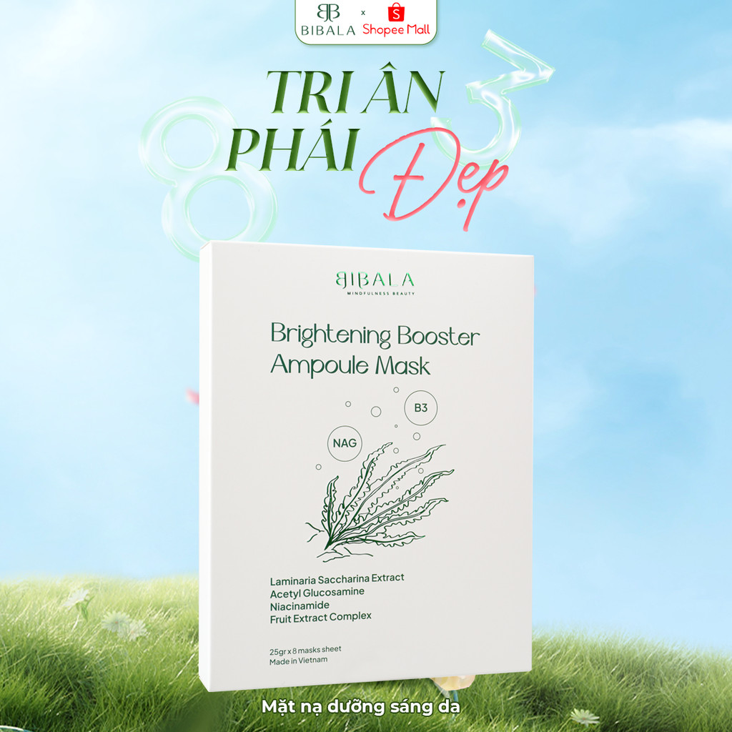Ảnh Mặt nạ dưỡng sáng, làm dịu và dưỡng ẩm 25G BRIGHTENING BOOSTER AMPOULE MASK 25G BIBALA 1