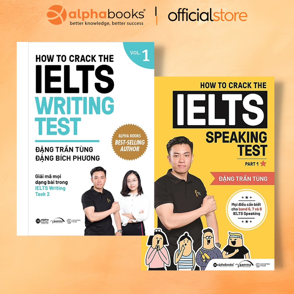 Sách - Combo How To Crack The Ielts Speaking + Writing Test - Vol1 (Bộ 2 Cuốn) - Gamma