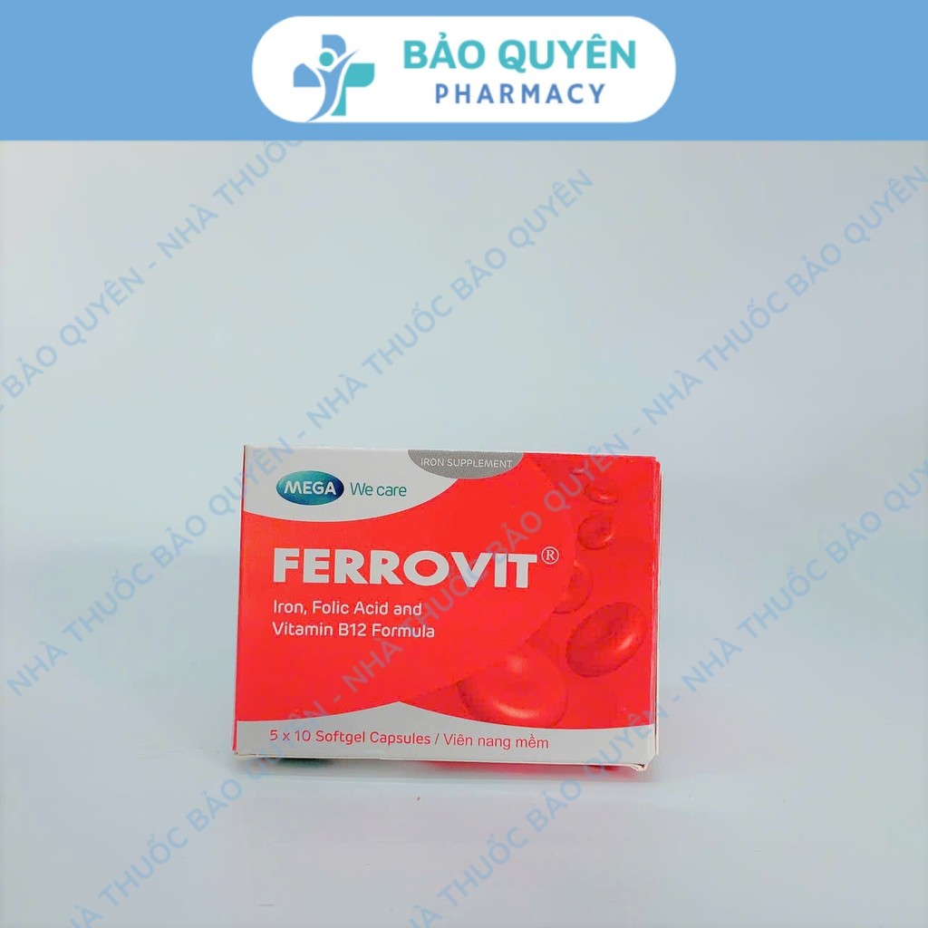 Bổ sung sắt FERROVIT , Acid Folic và Vitamin B12, giúp hỗ trợ thiếu máu ...