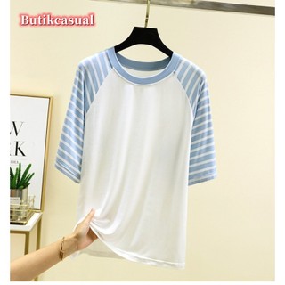 Phụ Nữ Áo Thun Tay Ngắn Mùa Hè Rời Áo Thun Mỏng Kích Thước Lớn Đa Năng Thoáng Mát Thường Ngày Áo