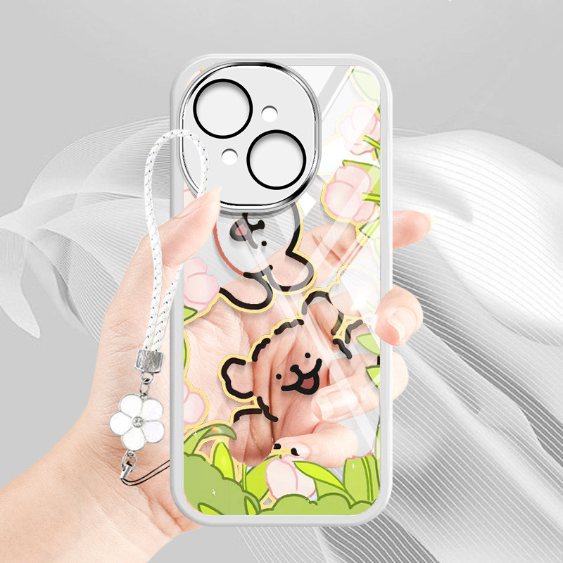 YBD Tulip Line Puppy Ốp Điện Thoại ITEL A50C Tecno Spark Go 1S Spark Go 1 Tecno POP 9 4G Spark Go 2025 KL4h Dây Treo Macaron Trong Suốt