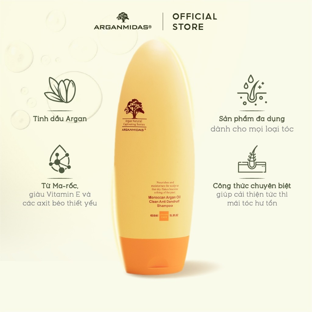 Ảnh Dầu gội giảm ngứa và sạch gàu Arganmidas Moroccan Argan Oil Clean Anti Dandruff Shampoo - 450ml 4