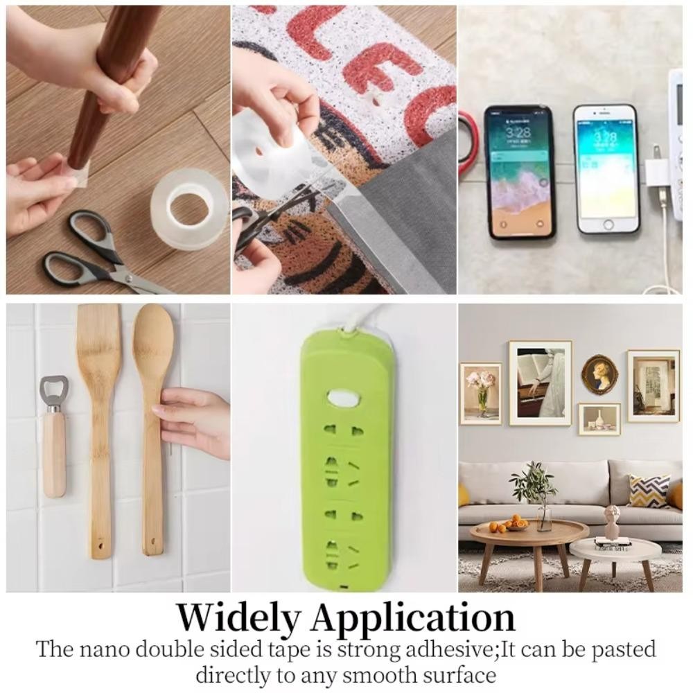 Băng Nano HAPPYNOOK, Băng dính hai mặt chắc chắn chống thấm nước, Băng liền mạch có thể tái sử dụng trong suốt hai mặt