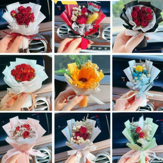 Bó Hoa Khô Mini Trang Trí Cửa Gió Ô tô, Bó Hoa Mini Decor Mùi Thơm Quà Tặng Ý Nghĩa NGÓI HOME - HK01