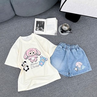 25-50kg Set áo baby three mix quần bò đùi size đại cho bé gái