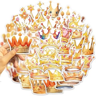 DE 50 tờ Cartoo Crown Sticker Nhãn dán trang trí Decal đáng yêu Nhãn dán máy tính xách tay
