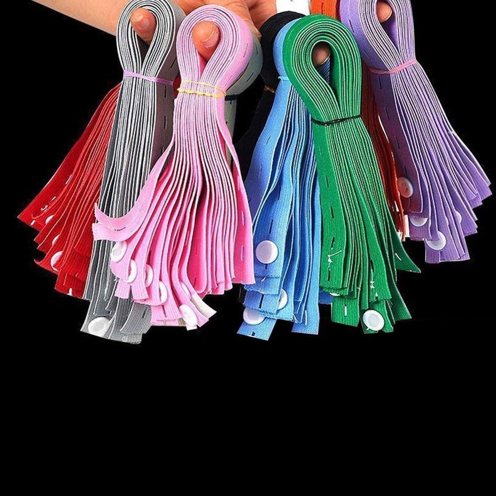NATURALHM 10 / 30 Chiếc Dây Đàn Hồi Nylon Có Lỗ Nút, Cuộn Lên Có Thể Điều Chỉnh May Tất Sắp Xếp, May Thủ Công DIY May Nhiều Màu Sắc Tiết Kiệm Không Gian Ràng Buộc Dây Phân Loại Hộ Gia Đình