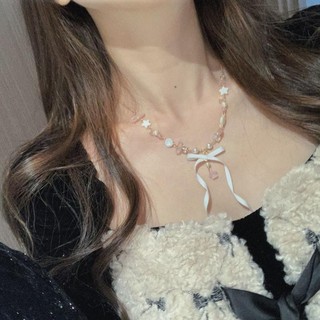 Phong Cách Ba Lê Ruy Băng Nơ Tinh Tế Ngọt Ngào Vòng Cổ Phong Cách Mới Nữ