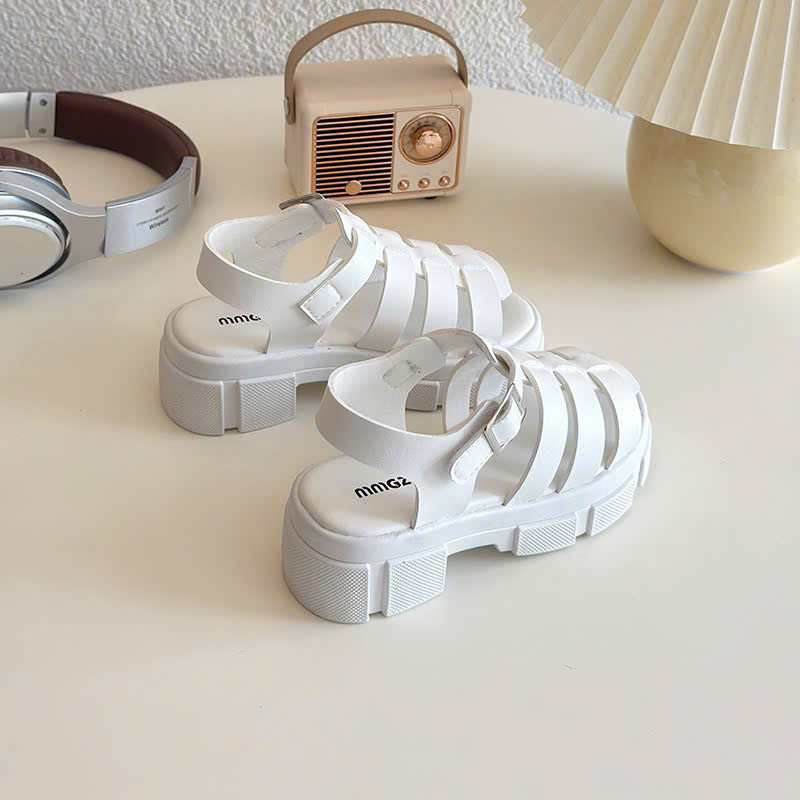 sandal bé gái dép quai hậu cho bé quai chéo êm chân QCCC full hộp trắng đen cho bé từ 3 tuổi có gót V1029