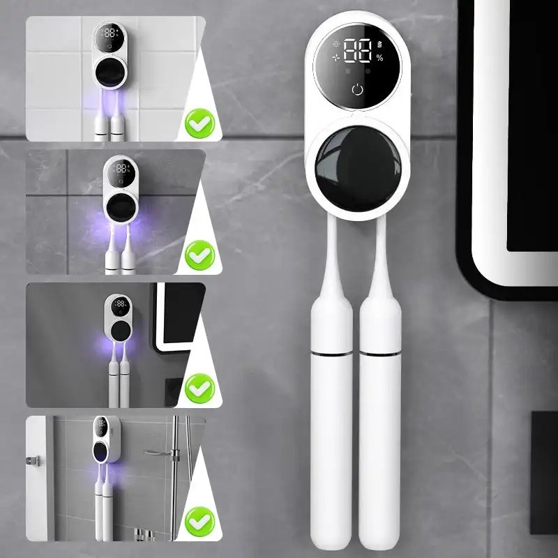 Giá đỡ bàn chải đánh răng kèm UV, khử trùng di động, phụ kiện nước rửa, di động