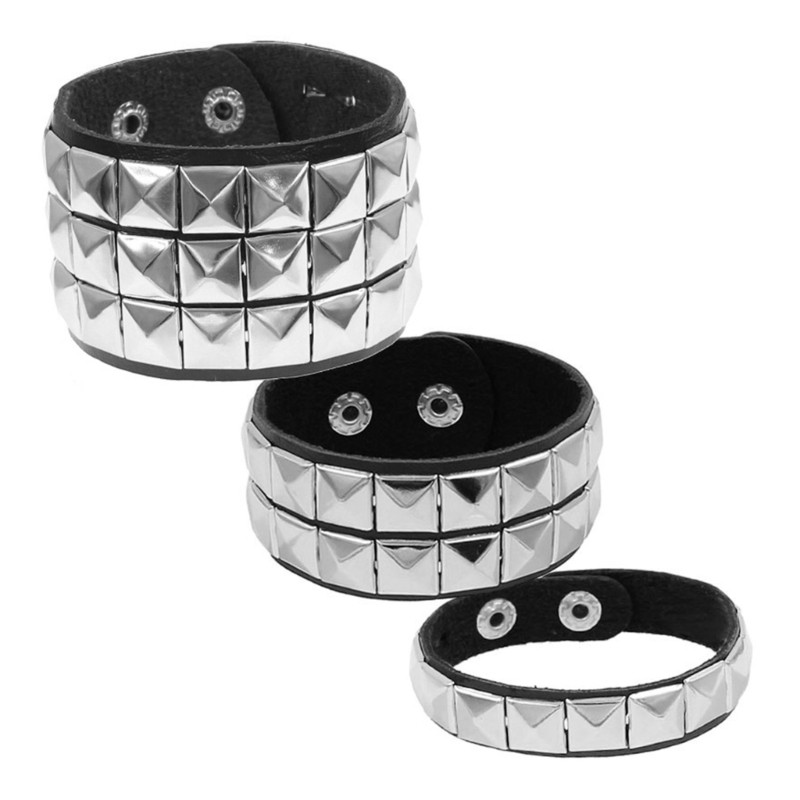 VOng tay COO Punk vuông studded dây da - Thiết kế thời trang cho giới trẻ