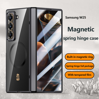 Ốp điện trong suốt lò xo từ tính Bản lề cho Samsung Galaxy Z Fold Phiên bản đặc biệt SE W25 Fold6 Slim 5G Giá đỡ bảo vệ