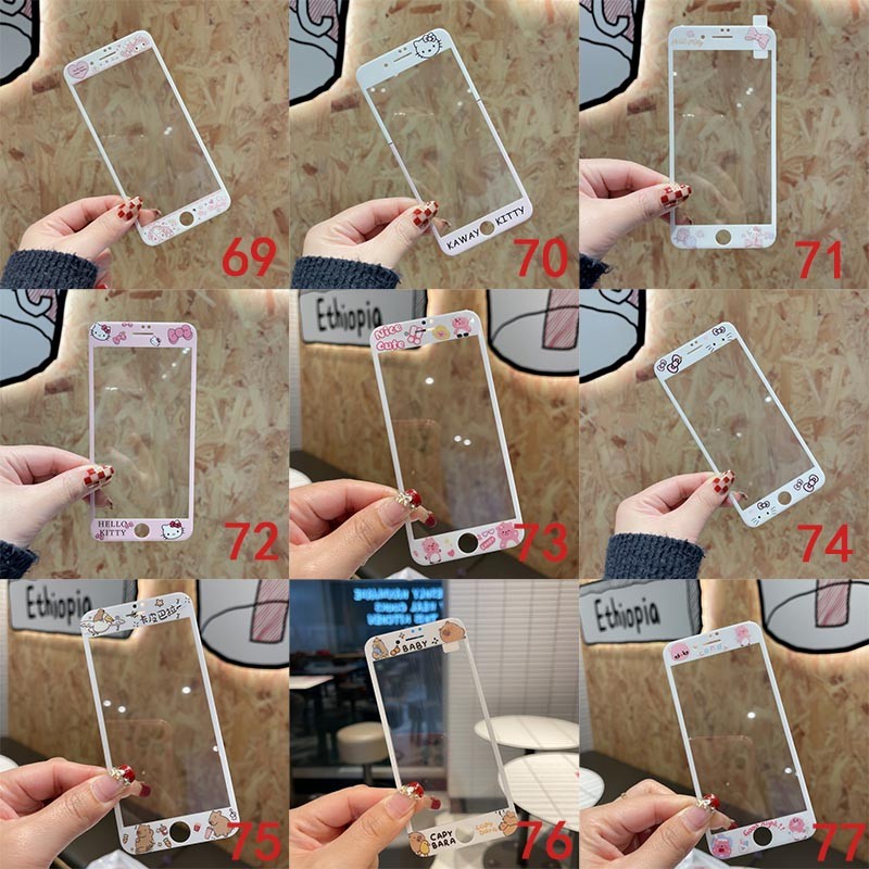 Phim hoạt hình 3D Bảo hiểm toàn diện Kính cường lực Bảo vệ màn hình cho iphone6 6s iphone7 iphone8 plus iphone 4 4s 5 5s se 6 7 8 i6 i7 i8 se2 Se3 4.7 5.5 inch