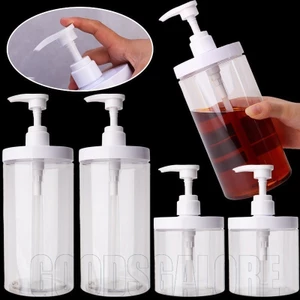 Hộp Đựng Chai Bơm 500 / 1000ML - Chai Bảo Quản PET Có Thể Đổ Lại - Chai Đóng Chai Nhấn - Chai Tắm Trong Miệng Rộng - Cho Dầu Gội Dầu Xả Lotion