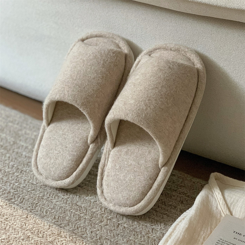 Xixitiao Cotton Vải Lanh Dép Đơn Giản Bốn Mùa Thoải Mái Đế Mềm Giày Sandal Nhà Nam Nữ