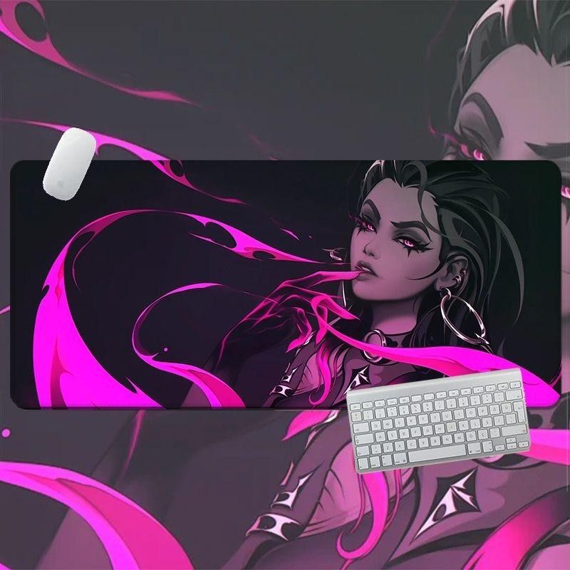 Miếng lót chuột chơi game cỡ lớn Valorant (900x400mm) - Thiết kế Phoenix / Jett / Raze, dày 3mm cho Esports, Đế cao su chống trượt, viền khâu