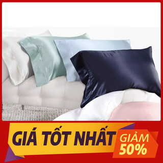 🧧RẺ ĐẸP🧧Vỏ Gối Phi Lụa Silk Cao Cấp - Hàng Loại 1, Mềm Mại, Thoáng Mát - Chăn Ga Sỉ HCM