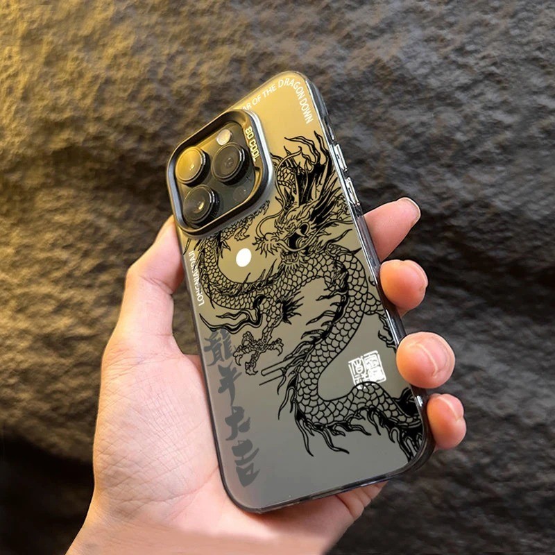 Vỏ Tương Thích Cho Infinix 40i 30i 30 Chơi NFC Hot 40 Pro Note 30 5G 40 Smart 8 7 5 6 Tecno Spark GO 2024 20C 20 10C 10 Camon 20 Luxury Dragon Totem Armor IMD Bìa Cứng