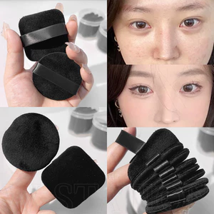 Phấn phủ đen ​- Bọt biển trang điểm mềm mại ướt và khô ​​- Dành cho BB Cream, Foundation, Air-Cushion, Loose Powder ​​- Puff bột vuông tròn ​- Dụng cụ trang điểm làm đẹp cho nữ