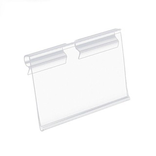 ROOMYCO 50 CÁI Giá đỡ nhãn, Bảng hiệu Giá treo thẻ móc hai dòng, Nhựa trong suốt Đa chức năng Giá trưng bày thẻ Siêu thị