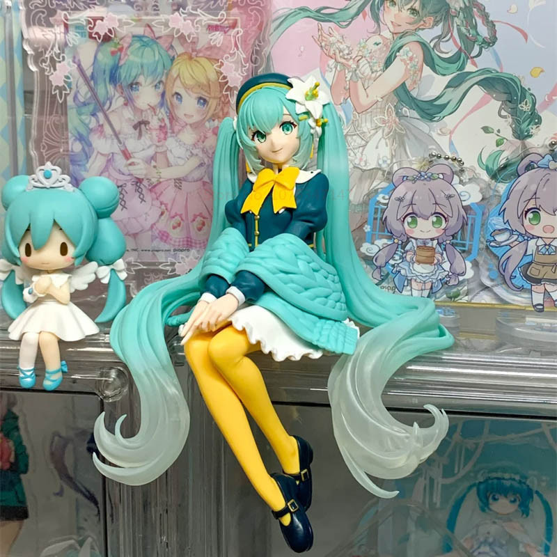 Hatsune Miku Anime Hình Tư Thế Ngồi Hoa Cổ Tích Miku Nhân Vật Hành Động PVC Bộ Sưu Tập Trang Trí Mô Hình