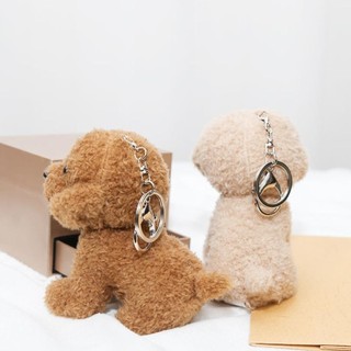 Móc khóa sang trọng JKDESIGN, Mặt dây chuyền nhỏ hình chú chó bông dễ sử dụng, Ba lô 12cm đa năng dễ thương treo quà tặng sinh nhật
