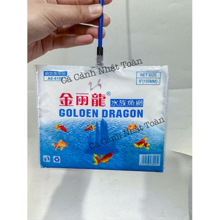 Vợt Vớt Cá Cán Xanh Loại Tốt Lưới Sâu, Dày