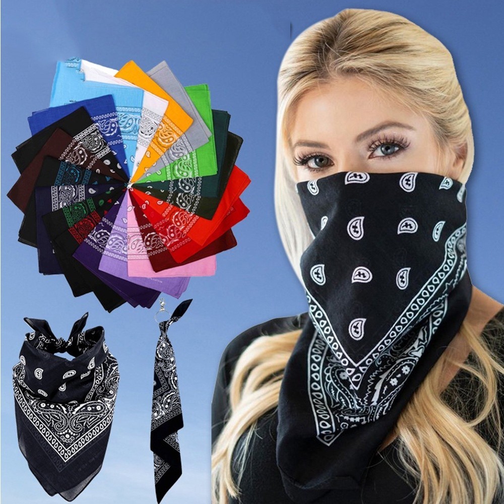 Khăn Vuông 100% Cotton Thời Trang Hip Hop Cổ Điển 55cm*55cm In Họa Tiết Màu Đỏ/Đen Cho Nam/Nữ