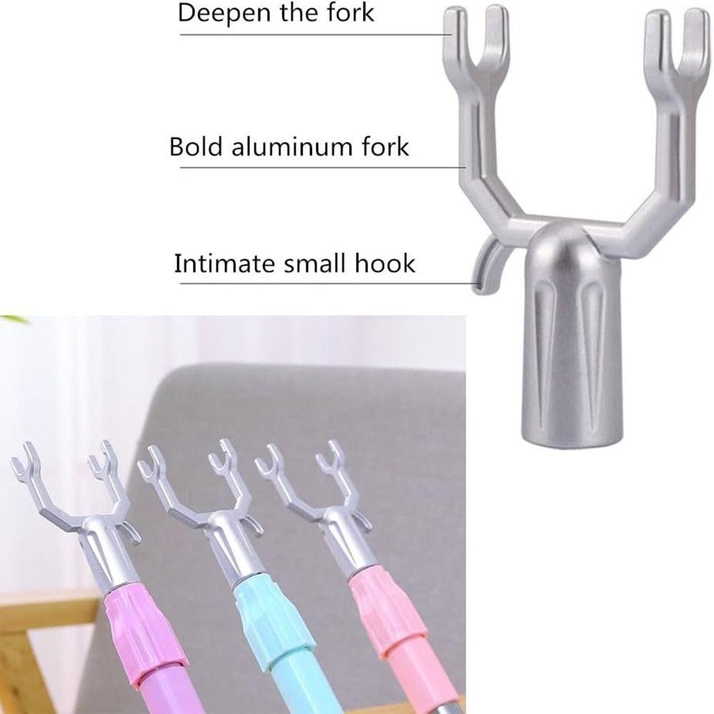 Đầu nĩa quần áo SAIA, Hợp kim nhôm Đồ dùng gia đình Giá may mặc, Thanh treo quần áo đa năng màu bạc