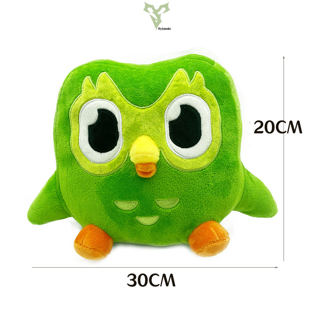 Rytanda Duolingo Đồ chơi sang trọng Lily Duolingo Búp bê cú xanh dễ thương nhồi bông với động vật sang trọng để tặng bạn gái trẻ em Quà tặng sinh nhật và đồ trang trí nhà cửa
