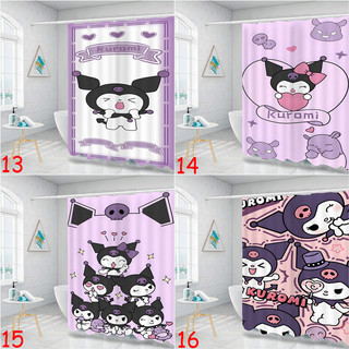 Sanrio Kuromi rèm phòng tắm polyester chống thấm nước kèm móc, trang trí hoạt hình