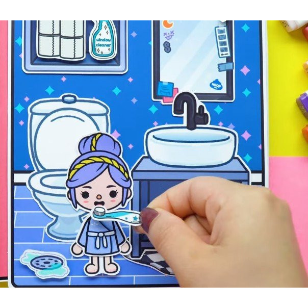 Đồ chơi bóc dán Búp bê giấy Cute and cool girl quiet book - sweetie pie montessori