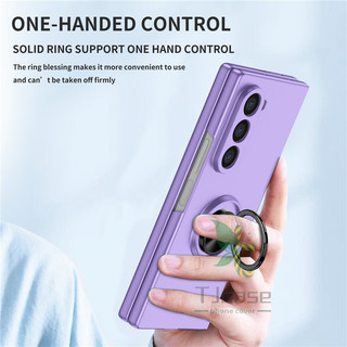 Ốp lưng có thể xoay mỏng Samsung Galaxy Z Fold 6 Z Fold 5 Z Fold 4 / 3 / 2 / 1 Giá đỡ vòng xe Vỏ siêu mỏng chống trầy xước Vỏ cứng hoa