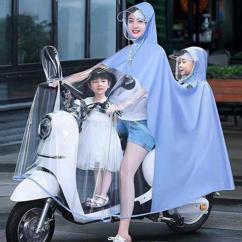 Áo Mưa Xe Đạp Điện Mẹ Và Con Trong Suốt