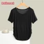 Phụ Nữ Modal Cotton Trơn Áo Thun Cổ Tròn Tay Ngắn Rời Áo Thun Slim Pleats Thường Ngày Mùa Hè Top