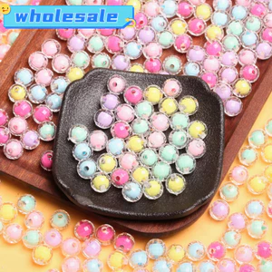 40 / 20 Chiếc 8 / 10 Mm Acrylic Transprament Chắc Chắn Rời Hạt DIY Cho Trang Sức Làm Bán Buôn Vòng Cổ Vòng Tay Mặt Dây Chuyền